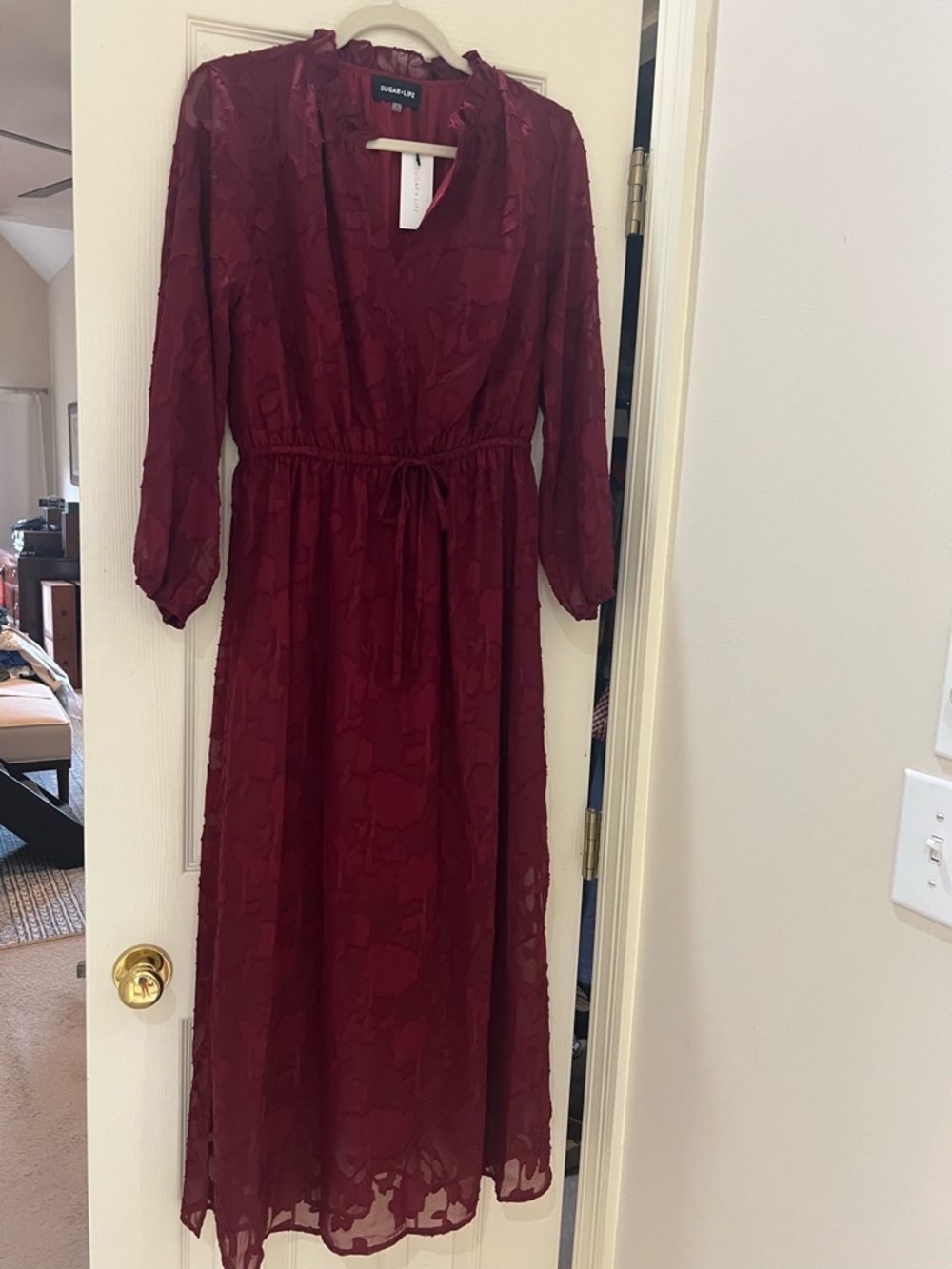 Sugarlips Maroon Floral Maxi Dress